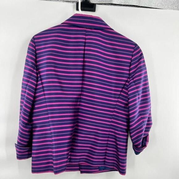 Talbots purple striped blazer jacket size M womens - Picture 7 of 9
